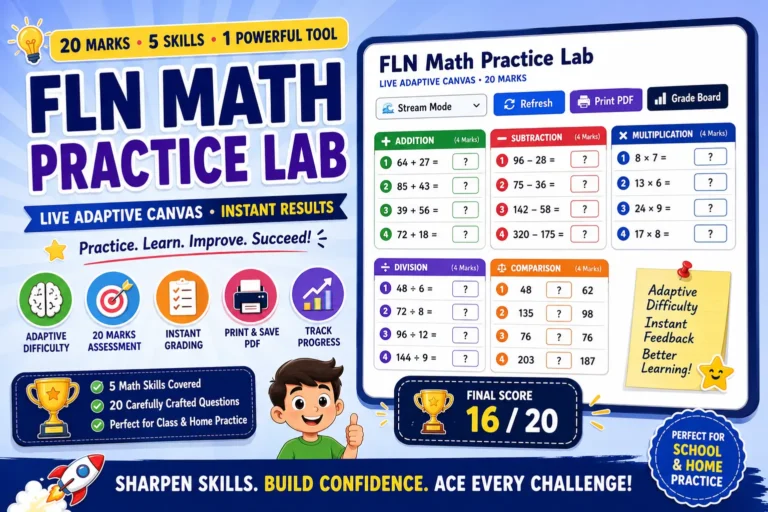 FLN math practice lab