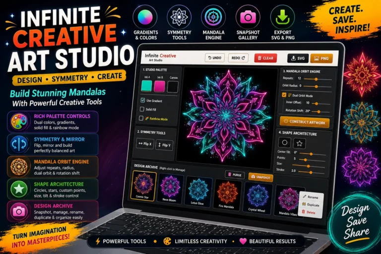 Infinite creative art studio