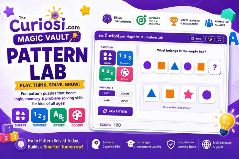 interactive pattern recognition game for kids