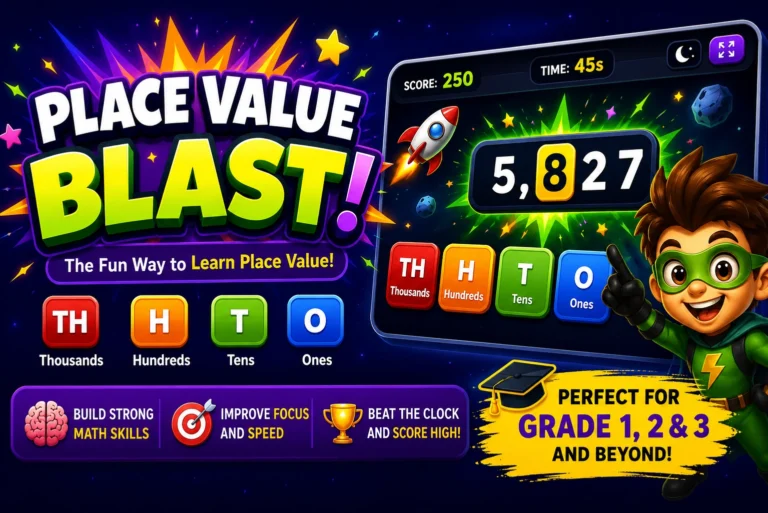 Place value blast game for kids