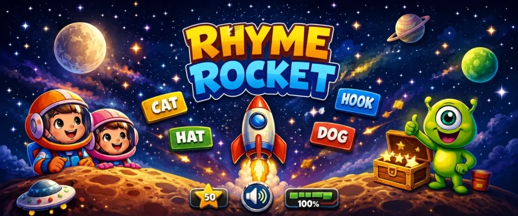 Rhyme rocket game for kids