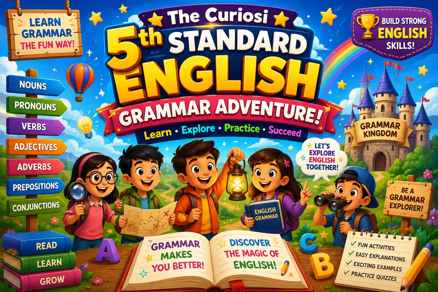 🌟 The Curiosi 5th Standard English Grammar Adventure! 🌟