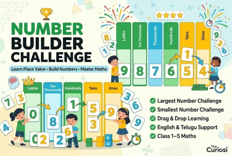 Number Builder Challenge interactive place value game for children learning largest and smallest numbers