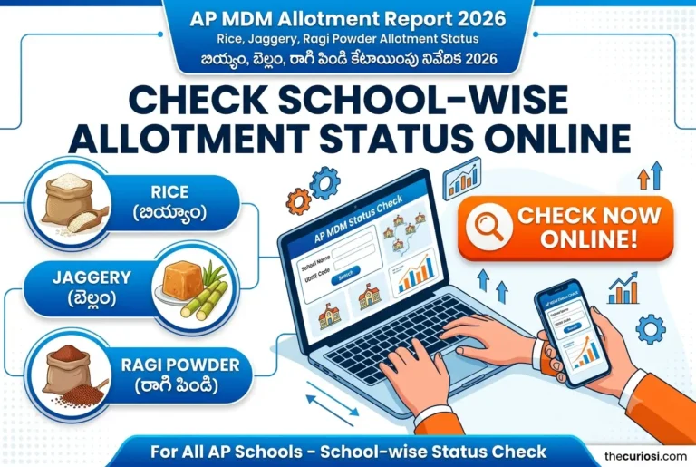 AP MDM Rice, Jaggery & Ragi Powder Allotment Report