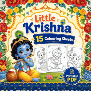 Little krishna colouing sheets cover page